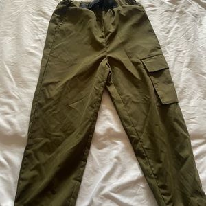 Brand Shein size 9 girls army green loose, fitting pants fitted bottom